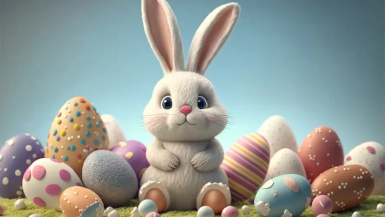 Animated movie with bunny and easter eggs