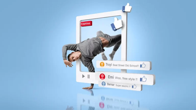 Person in thinking position upside with Facebook caption ideas