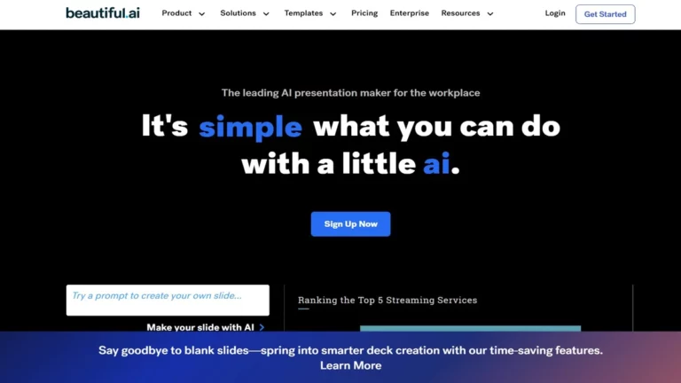 Homepage of beautiful ai