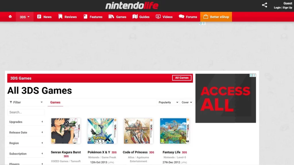 3ds games home page