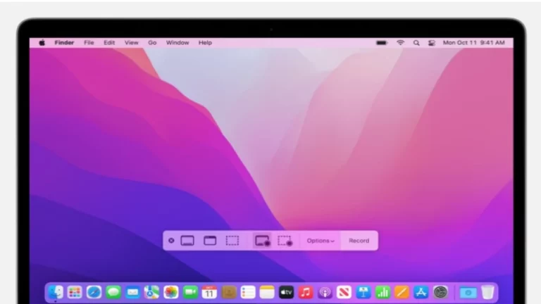screen recording interface in how to screen record on mac