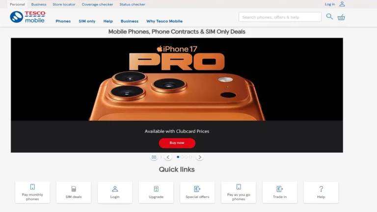 tesco mobile desktop homepage