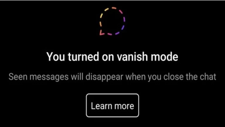 vanish mode instagram activated bt swiping up
