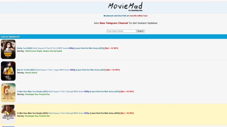 Home Page of moviemad
